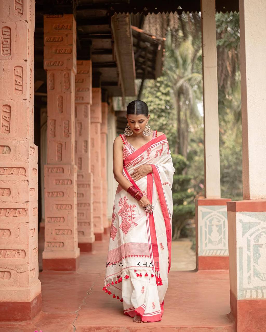 Soft Lilan Slab Saree with Jacquard Work