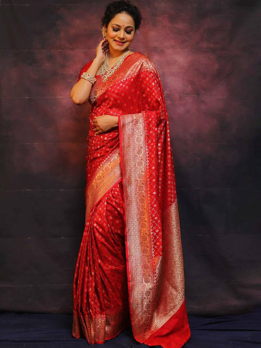 Exquisite Soft Lichi Silk Saree with Jacquard Weave