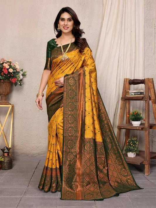 Soft Lichi Silk Saree with Rich Jacquard Work