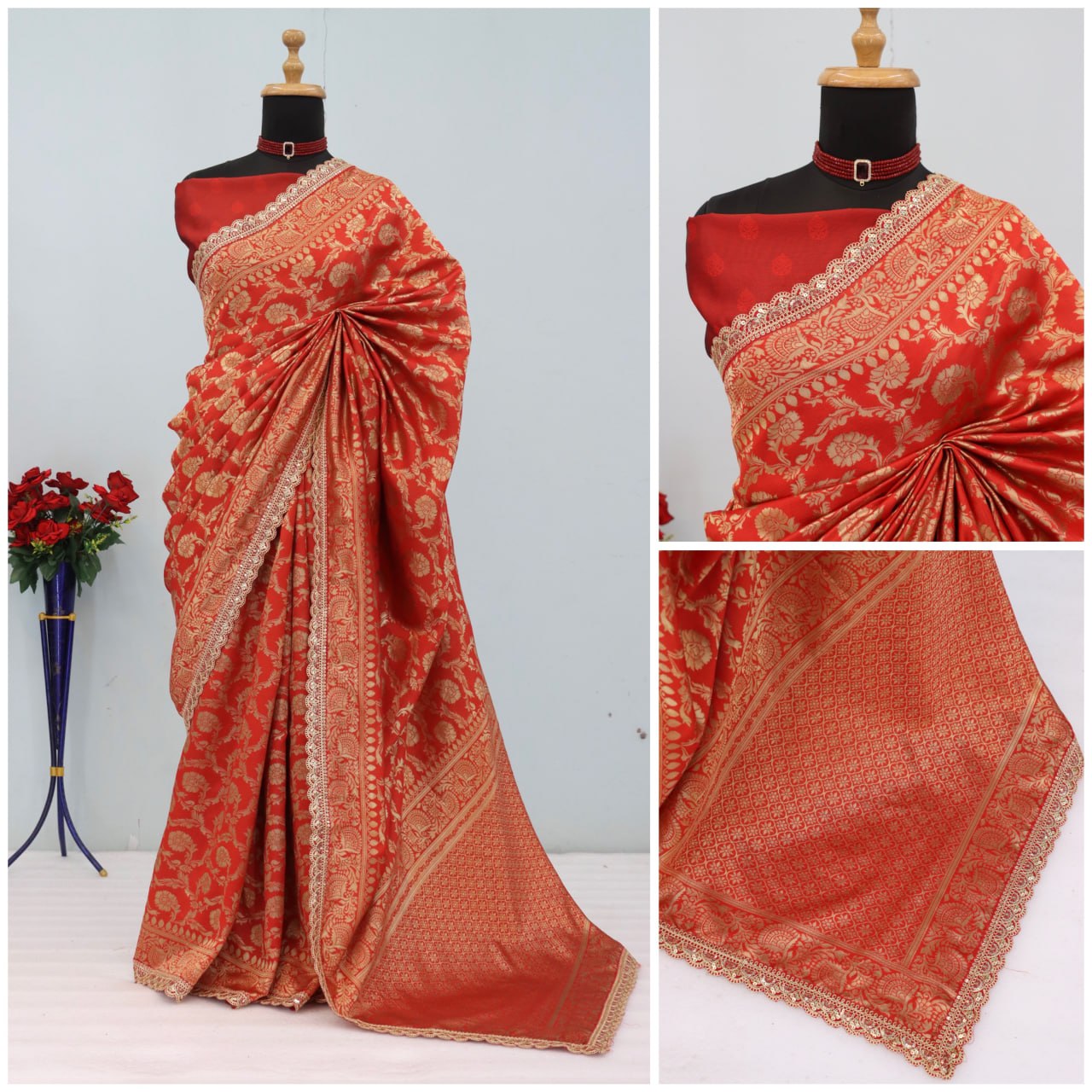 Latest Banarasi Silk Saree Blouse