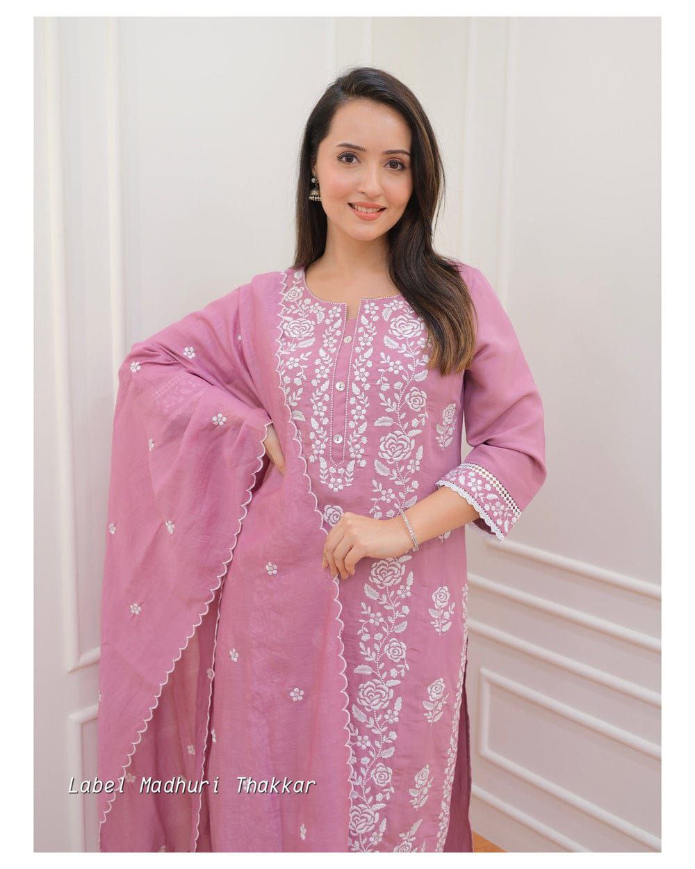 Pink Color Ready Made Roman Silk Sequence Work Salwar Suit