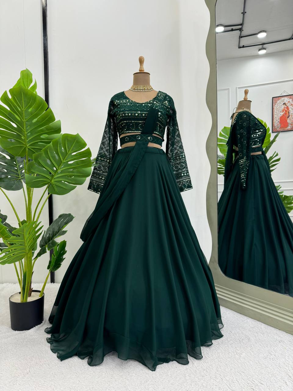 Trendy Georgette Sequence Thread Work Lehenga Choli