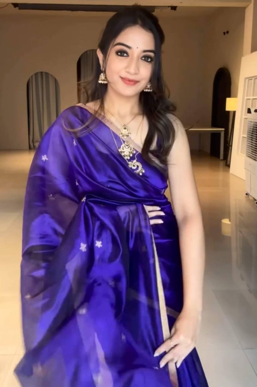 Blue Color Kanjivaram Silk Jacquard Saree
