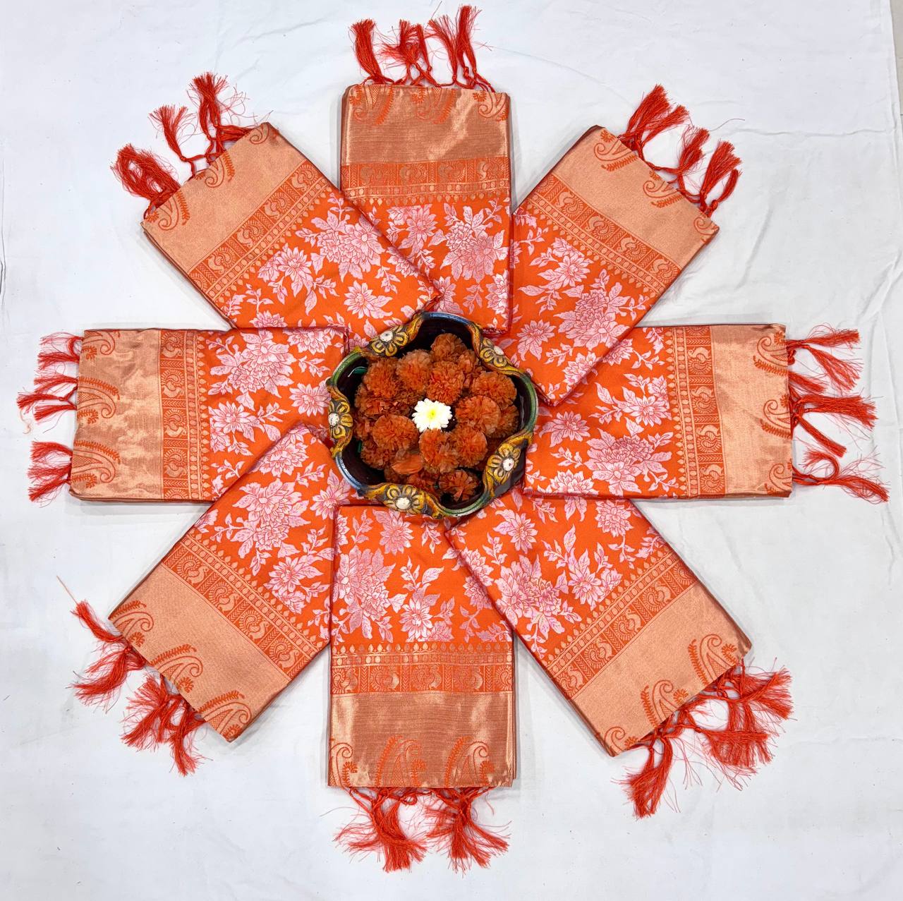 Soft Lichi Silk Saree with Jacquard Work