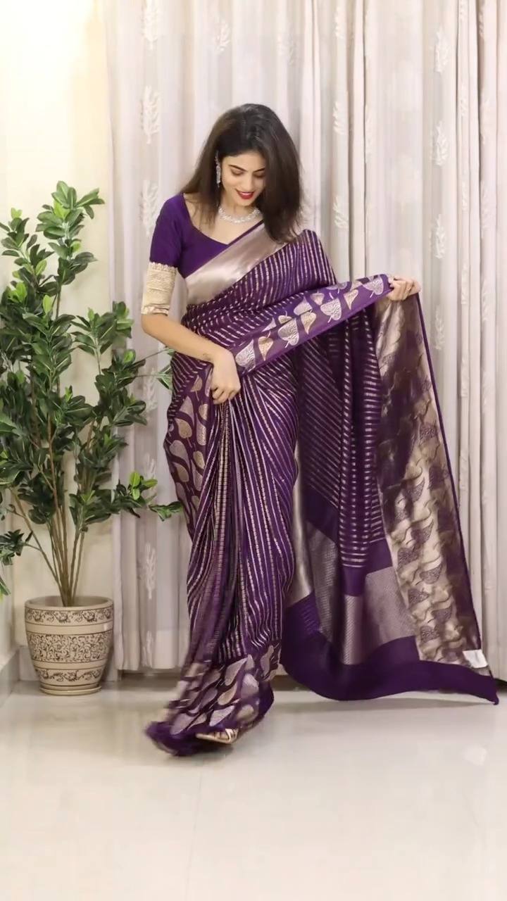 Exquisite Soft Lichi Silk Saree with Rich Jacquard Weaving