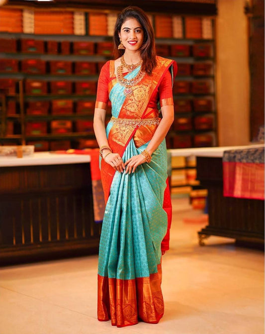 Silk Saree with Jacquard Weaving Blouse