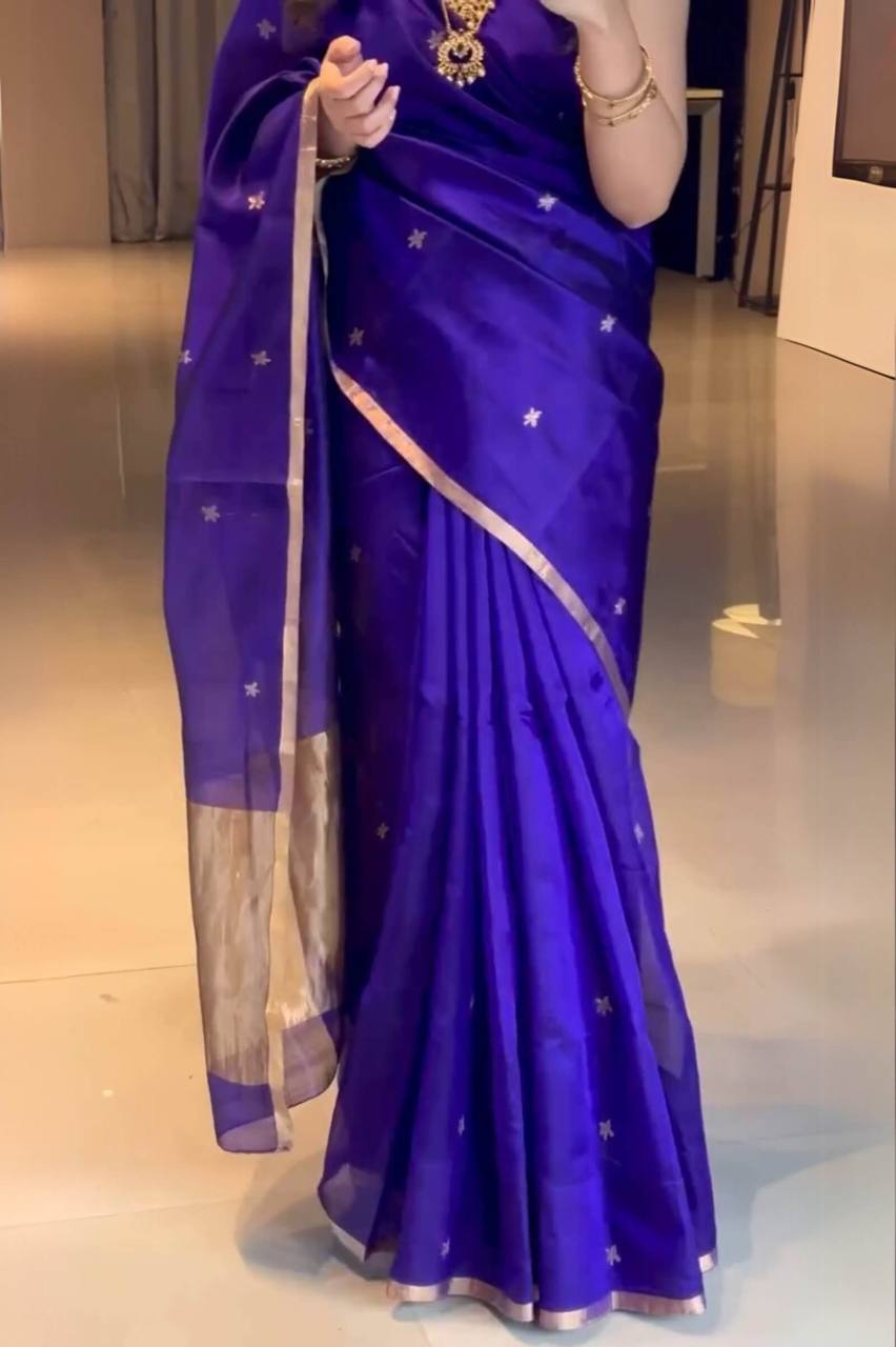 Lichi Silk Saree with Jacquard Work