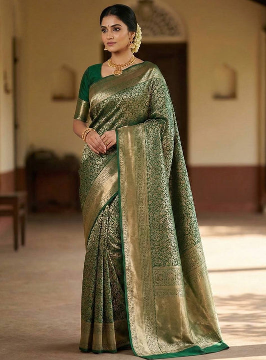 Exquisite Soft Lichi Silk Saree with Rich Jacquard Work