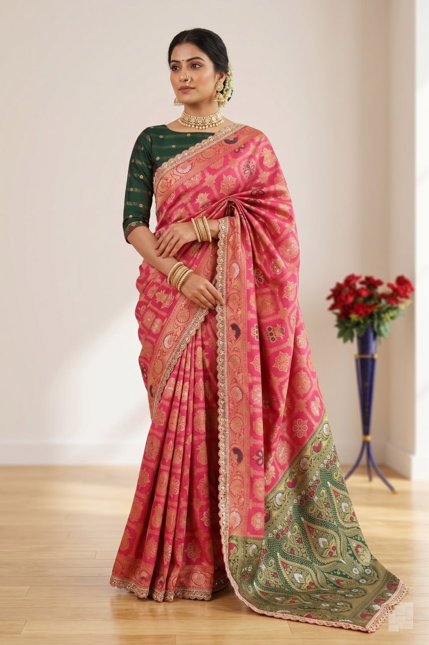 Latest Banarasi Silk Saree Blouse