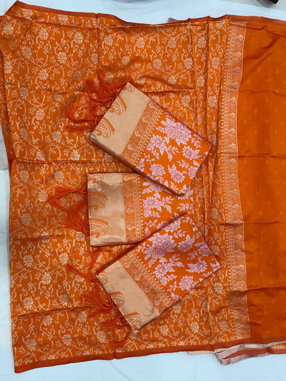 Soft Lichi Silk Saree with Jacquard Work