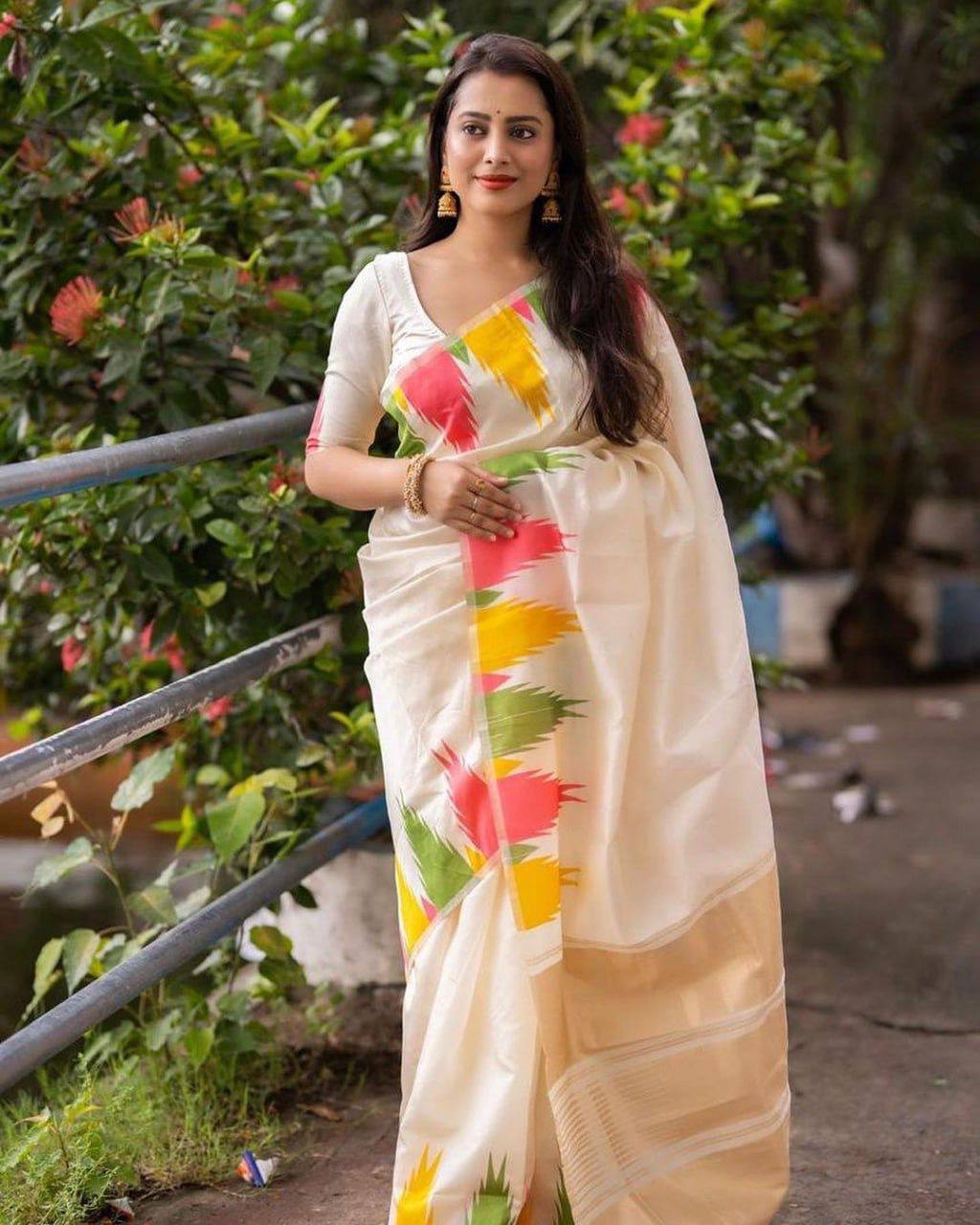 Lichi Silk Jacquard Work Saree