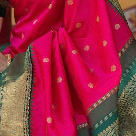 Lichi Silk Saree with Jacquard Work