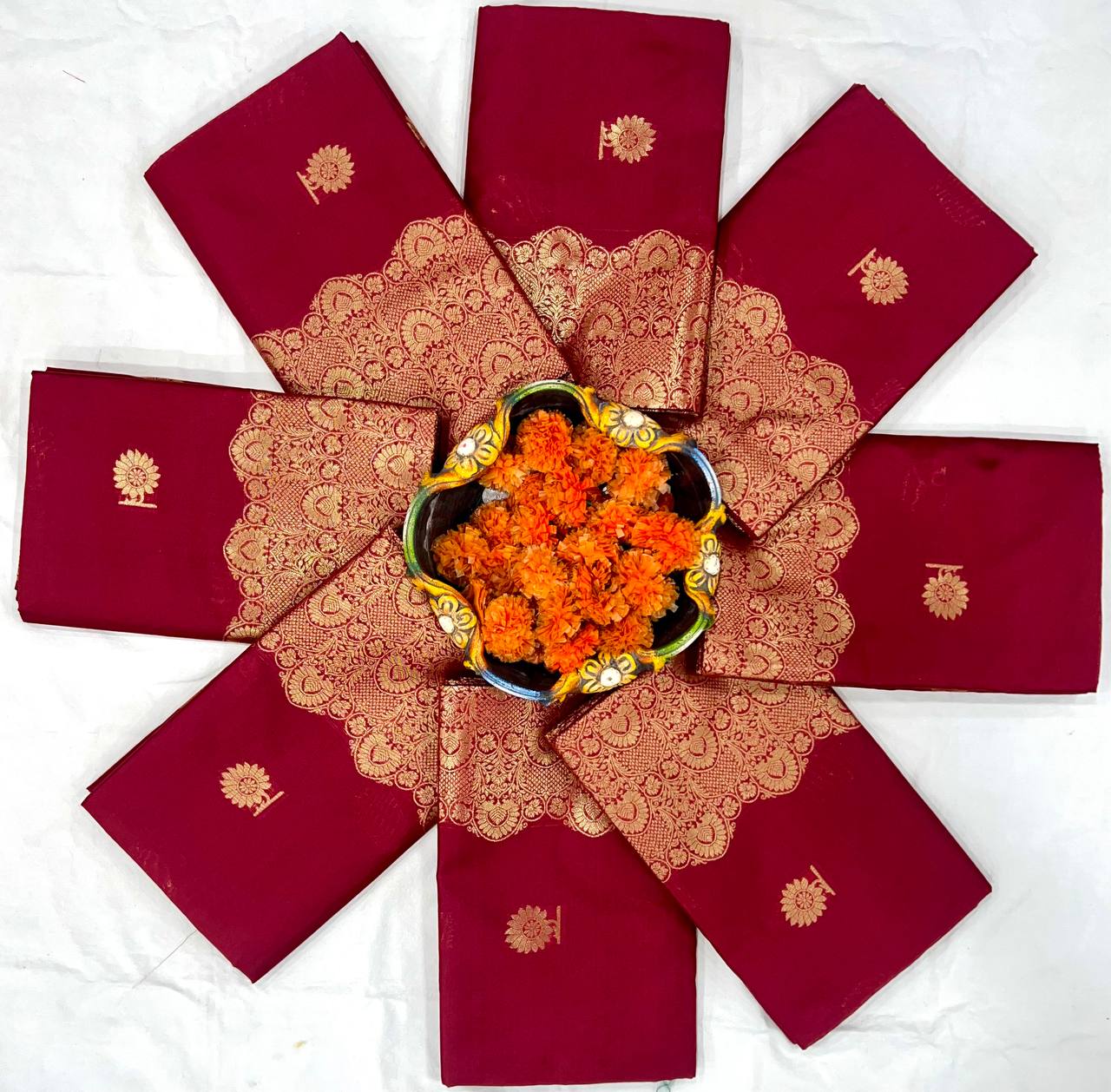 Soft Banarasi Silk Saree with Golden Zari Weaving & Rich Pallu