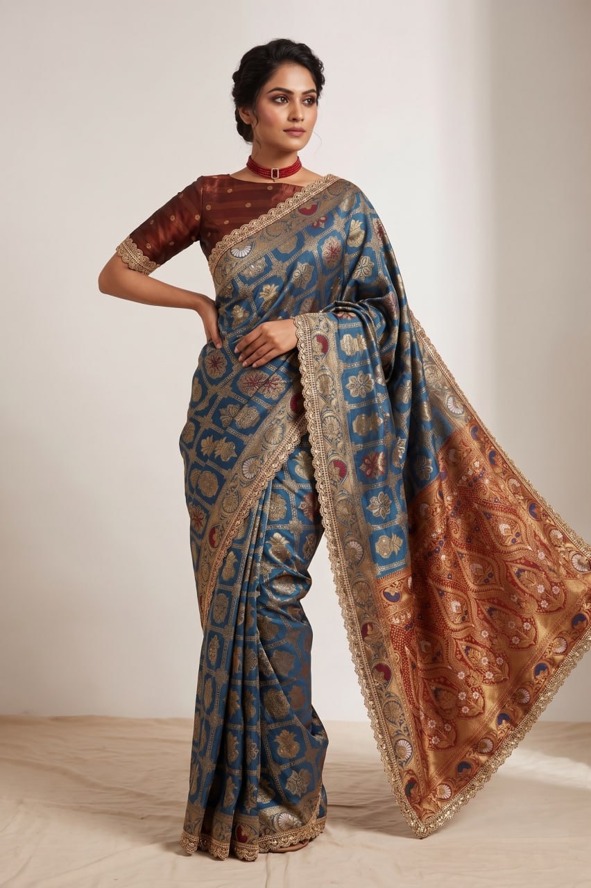 Latest Banarasi Silk Saree Blouse
