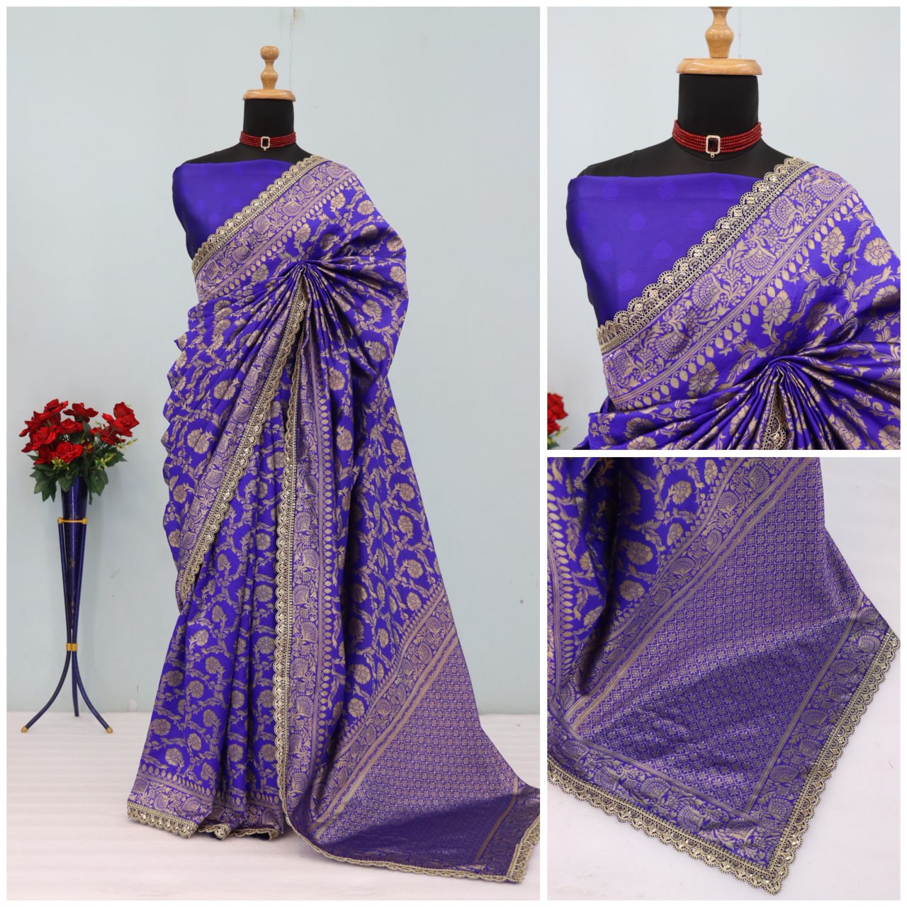 Latest Banarasi Silk Saree Blouse