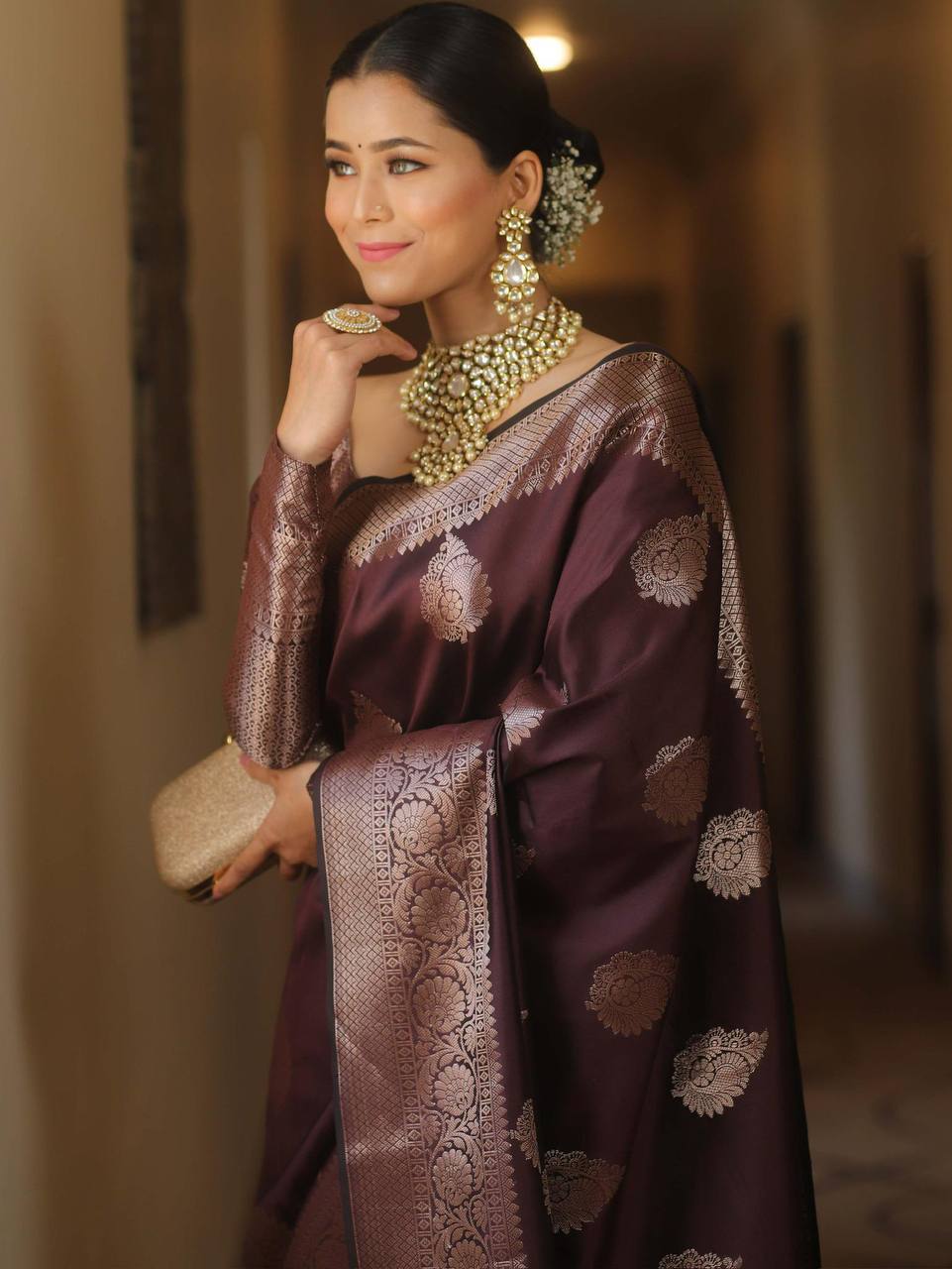Exquisite Soft Lichi Silk Saree