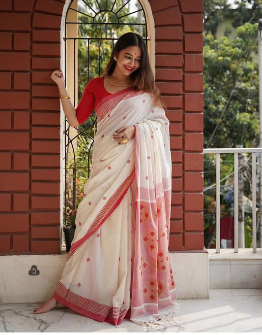 Exquisite Soft Lilan Slab Saree