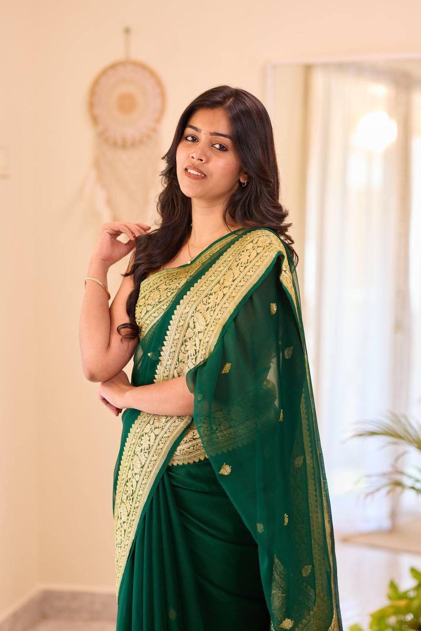 Soft Lilan Slab Saree with Jacquard Weaving