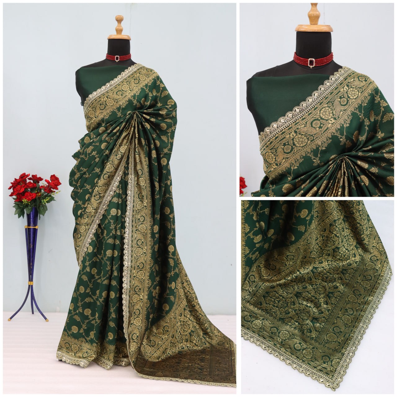 Banarasi Silk Saree Blouse For Wedding Wear