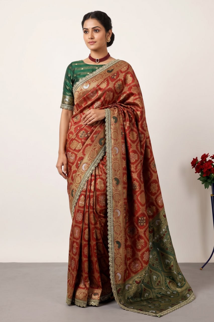 Latest Banarasi Silk Saree Blouse