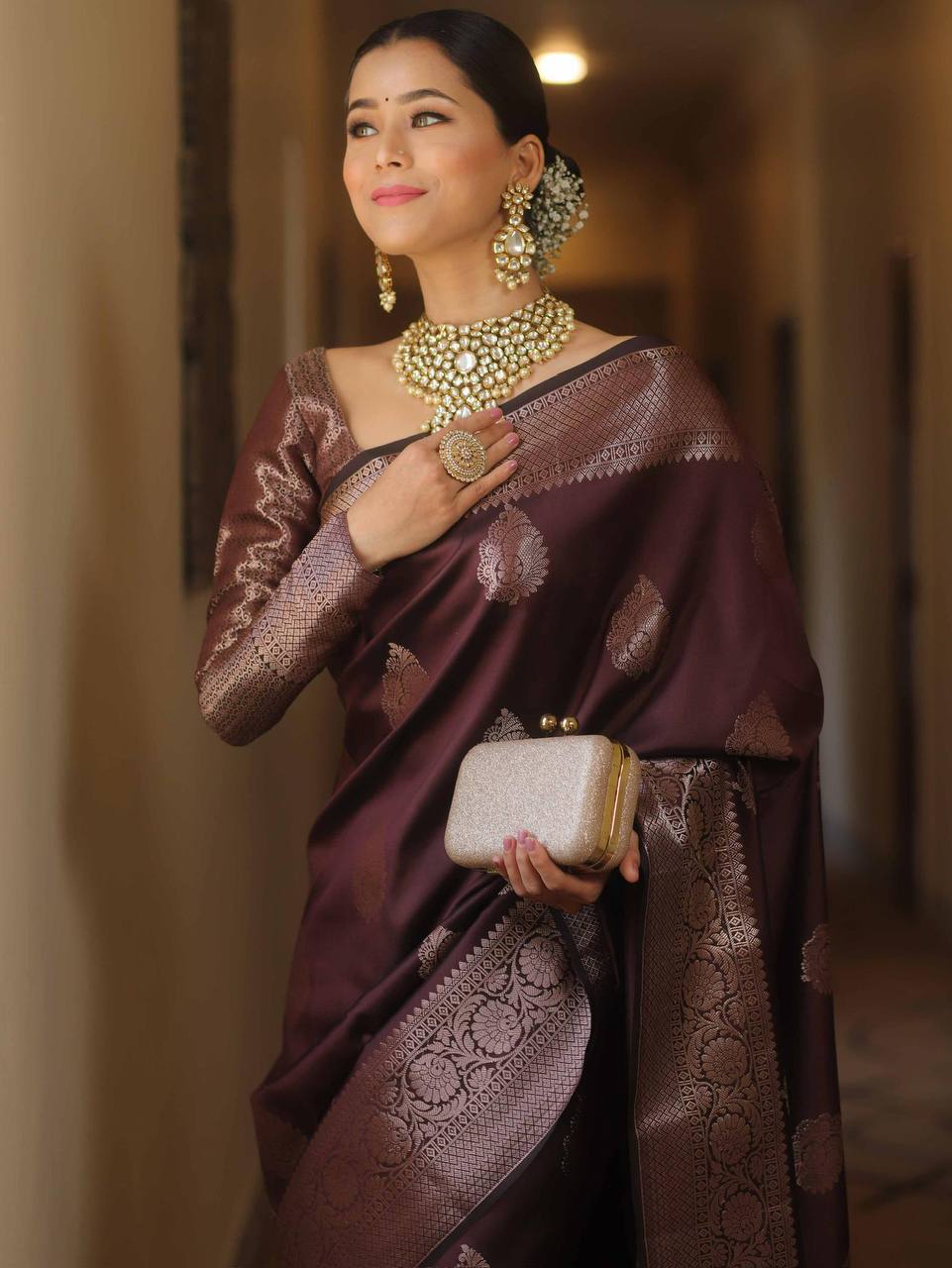 Exquisite Soft Lichi Silk Saree