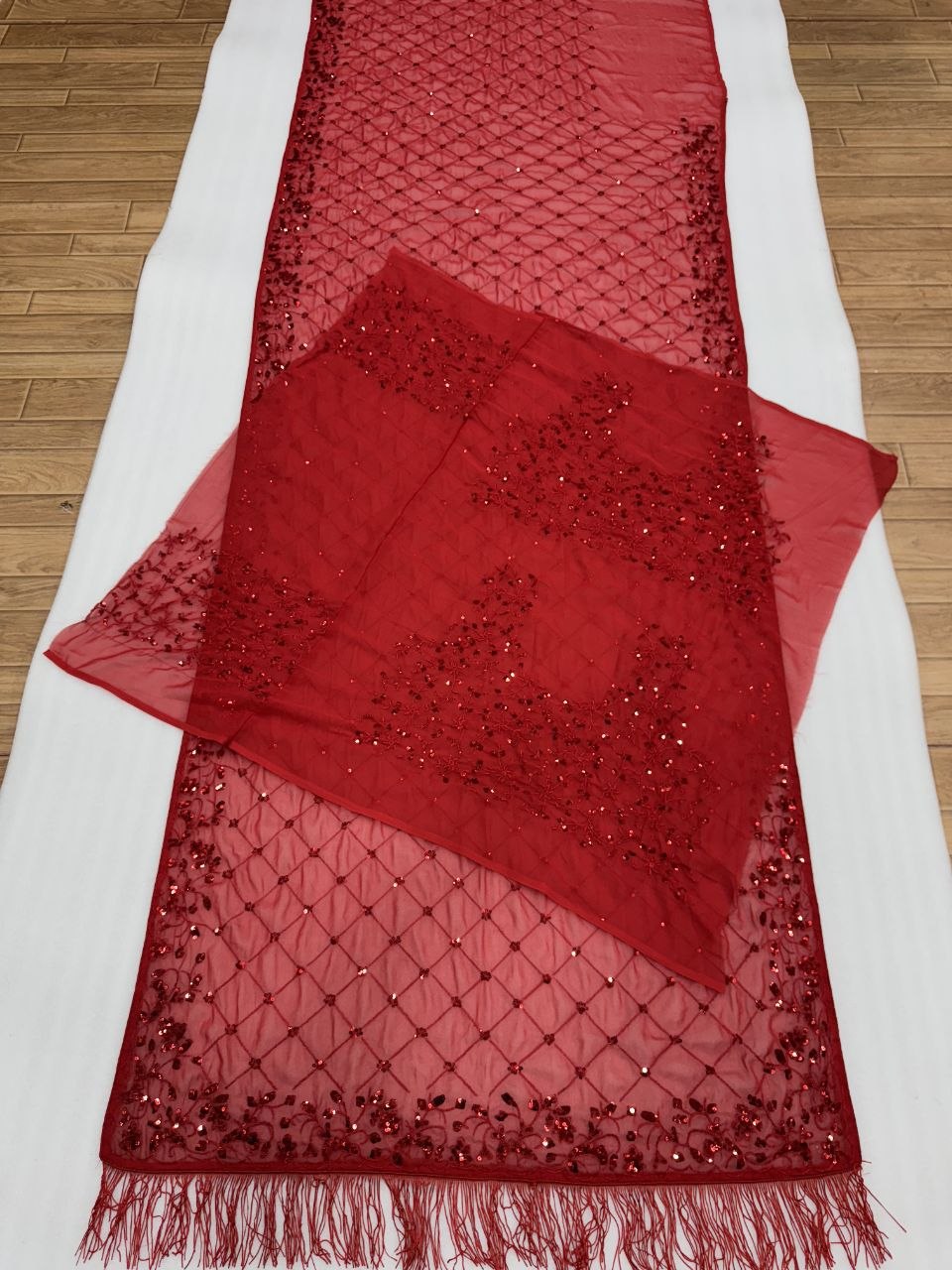 Heavy Georgette 5mm Sequins & Multi Embroidery Designer Saree with Zalar Border