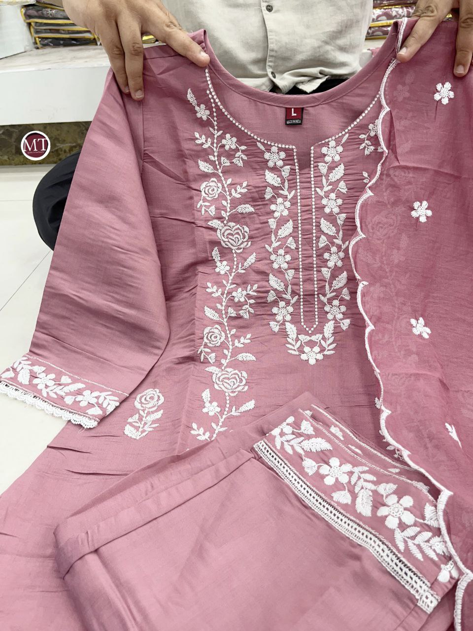 Pink Color Ready Made Roman Silk Sequence Work Salwar Suit