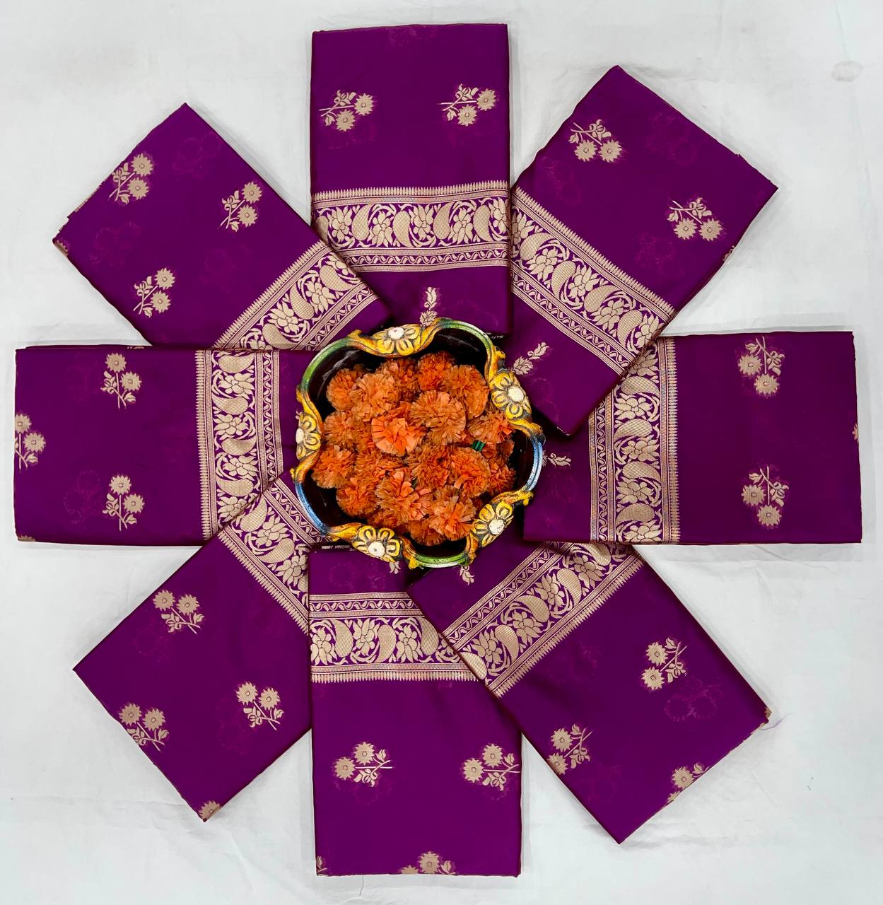 Wine Color Lichi Silk Jacquard Saree