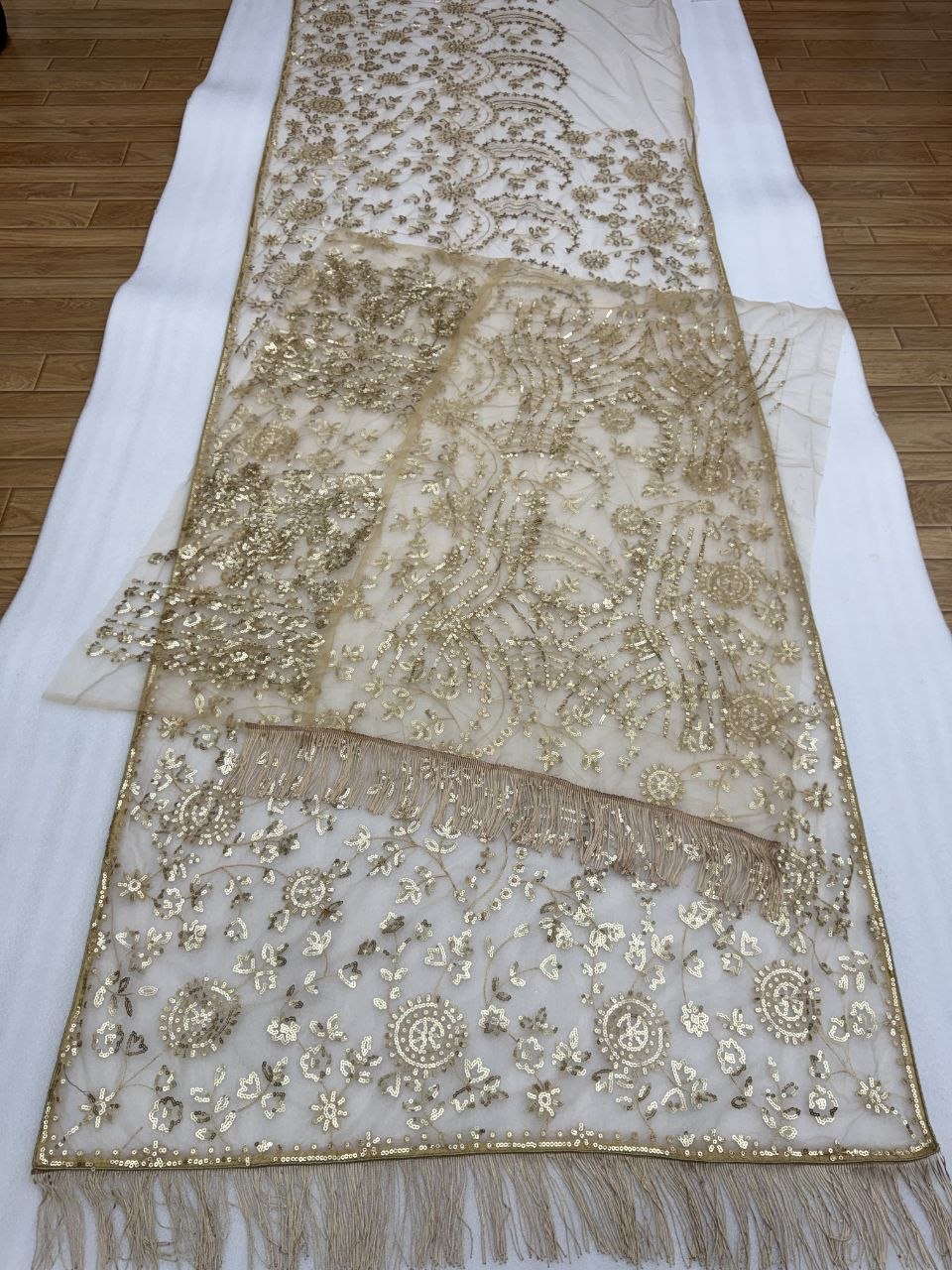 Butterfly Net Sequins Embroidered Saree with Blouse