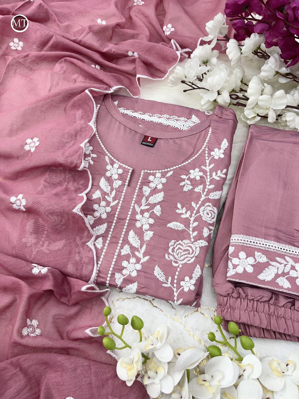 Pink Color Ready Made Roman Silk Sequence Work Salwar Suit