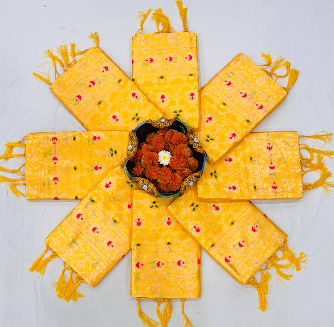 Soft Lichi Silk Saree with Jacquard Work