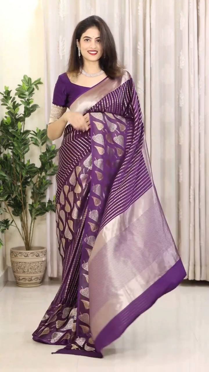 Exquisite Soft Lichi Silk Saree with Rich Jacquard Weaving
