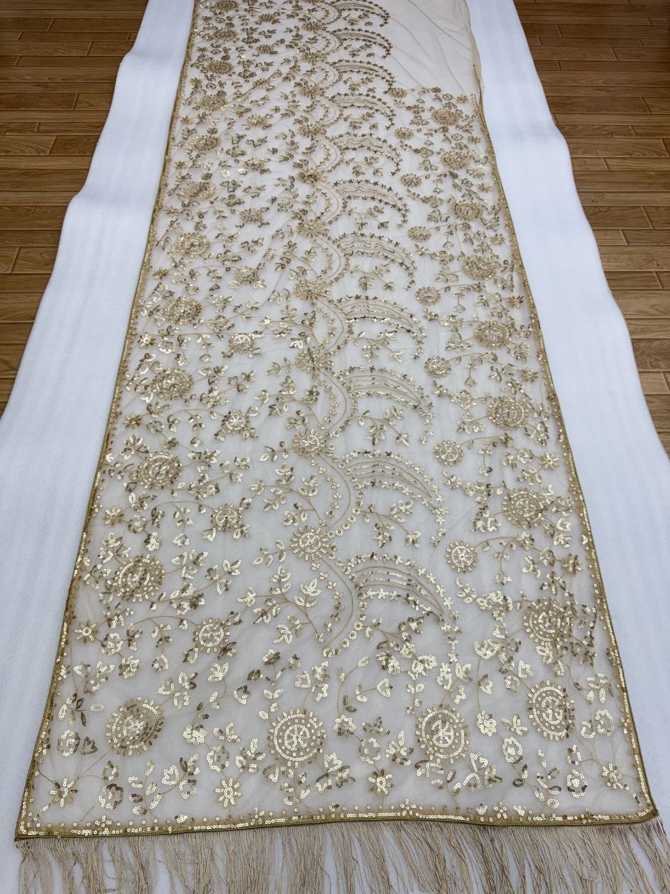 Butterfly Net Sequins Embroidered Saree with Blouse