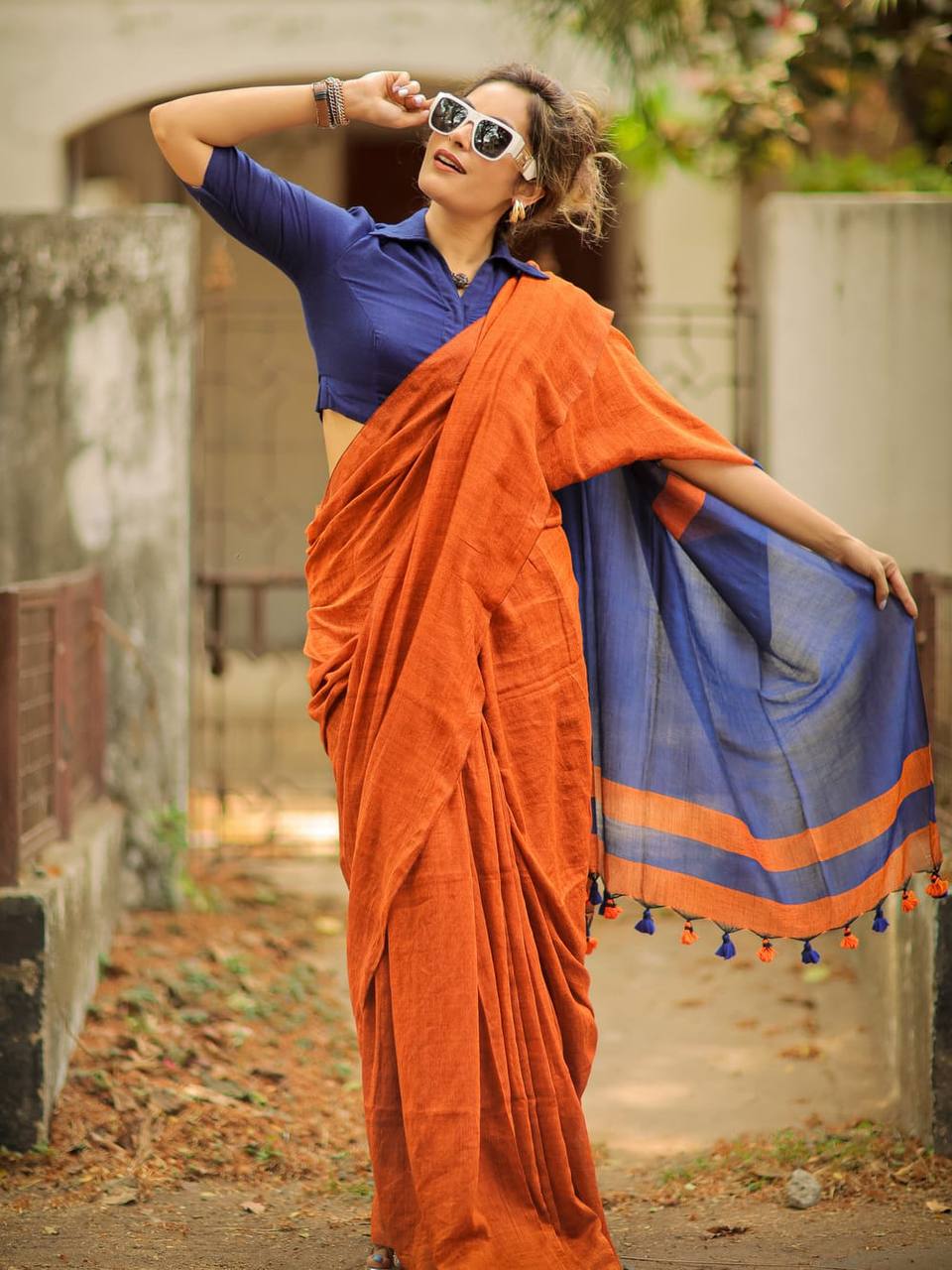 Elegant Soft Lilan Slab Saree Rich Pallu
