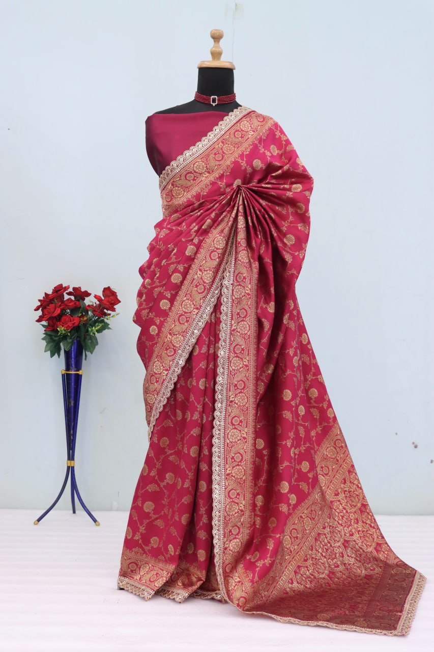 Banarasi Silk Saree Blouse For Wedding Wear