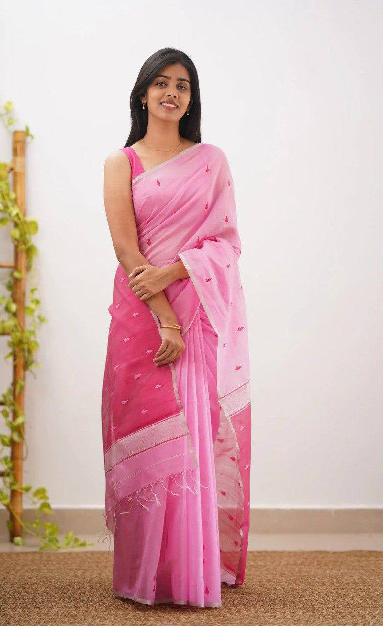 Linen Cotton Weaving Saree Blouse