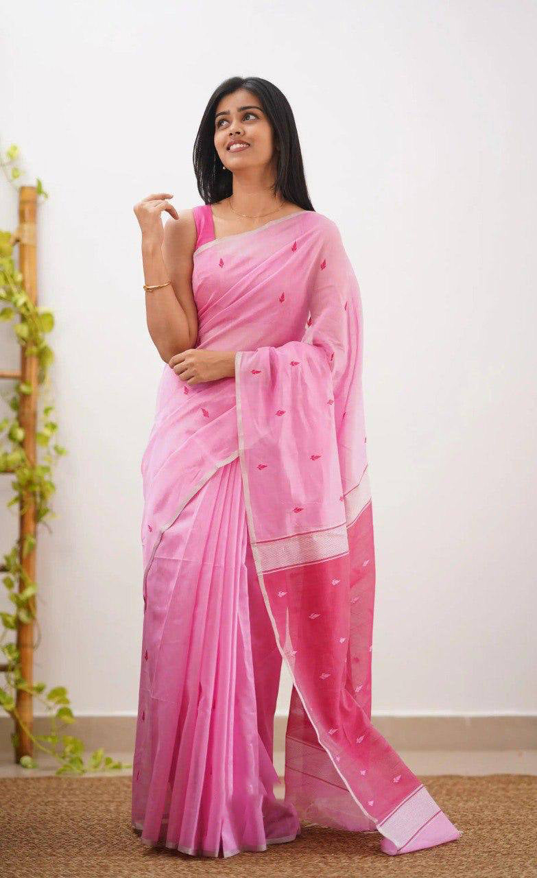 Linen Cotton Weaving Saree Blouse
