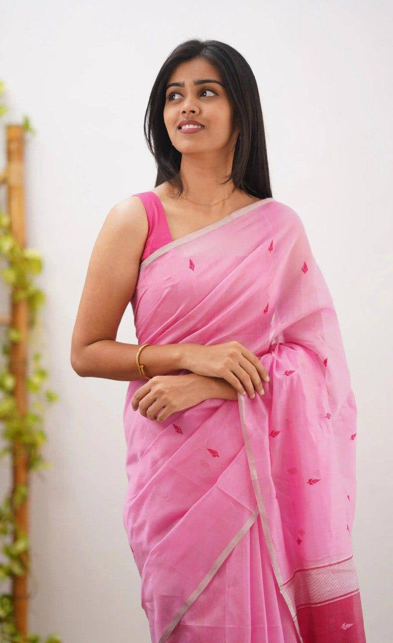 Linen Cotton Weaving Saree Blouse