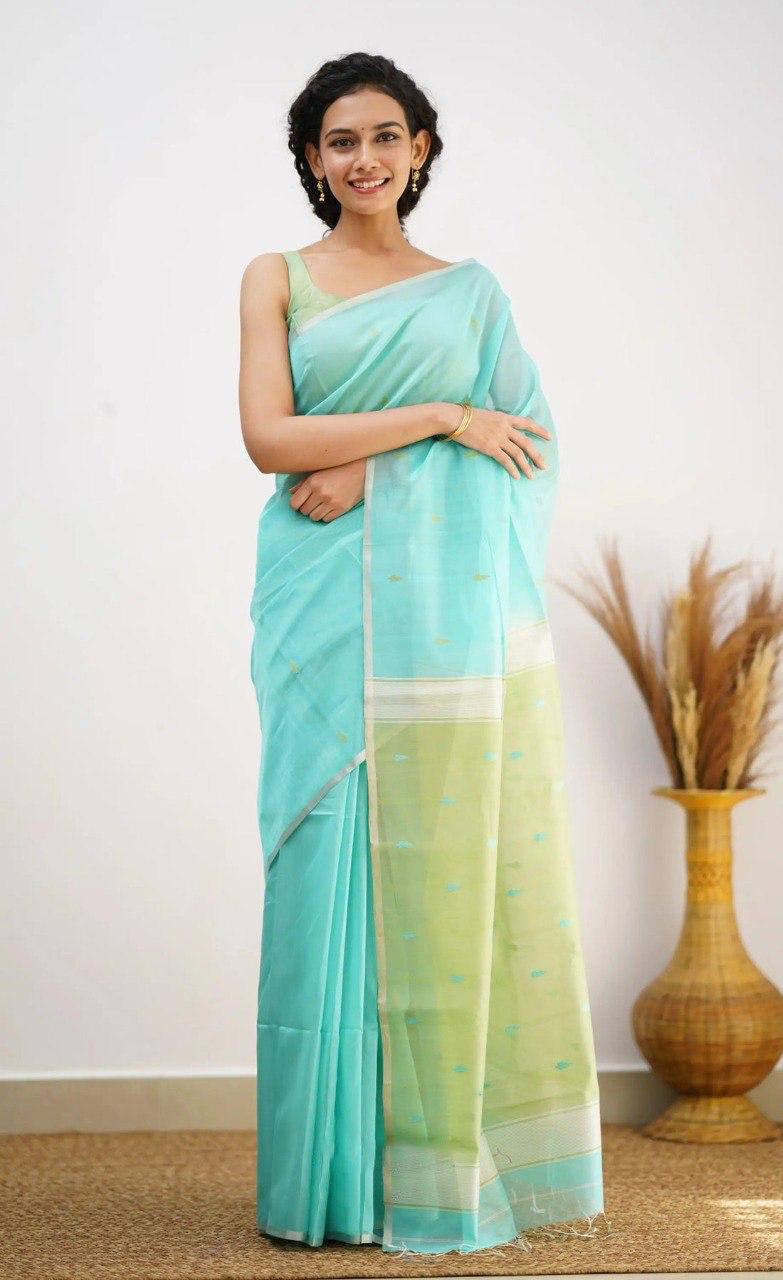 Linen Cotton Weaving Saree Blouse