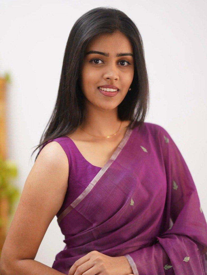 Linen Cotton Weaving Saree Blouse