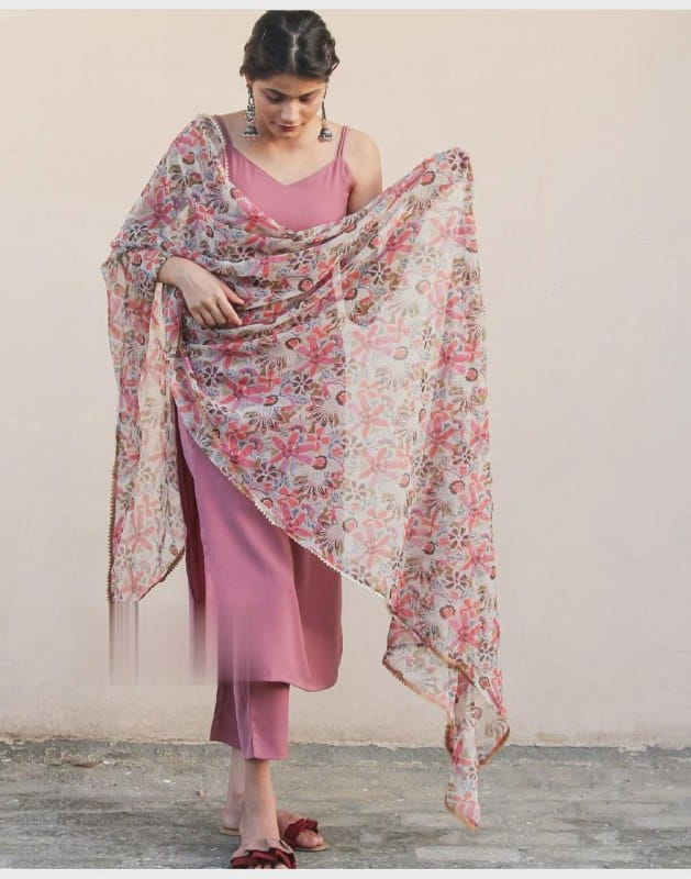 Latest Light Purple Color Ready Made Japan Silk Designer Salwar Suit
