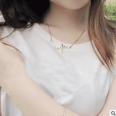 Designer Alloy heartbeat pendent Necklace for women