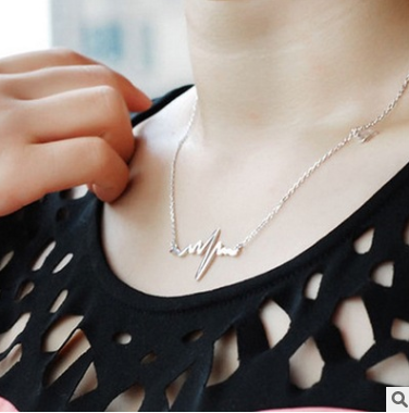 Designer Alloy heartbeat pendent Necklace for women
