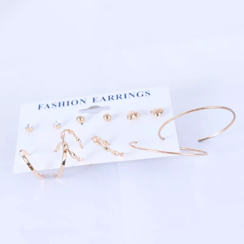 combo of 6 pair of latest different design gold plated earrings set for girls and women