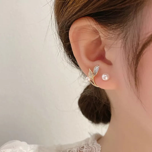 Pretty Gold Plated Imitation Pearl Earrings For Women