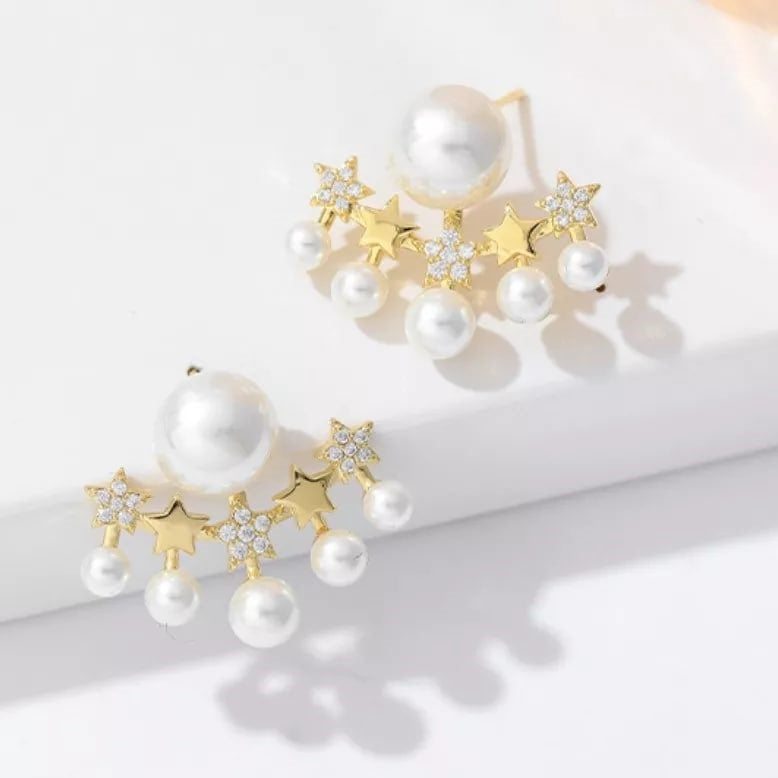 Attractive Pearl Gold Plated Imitation Earrings For Women