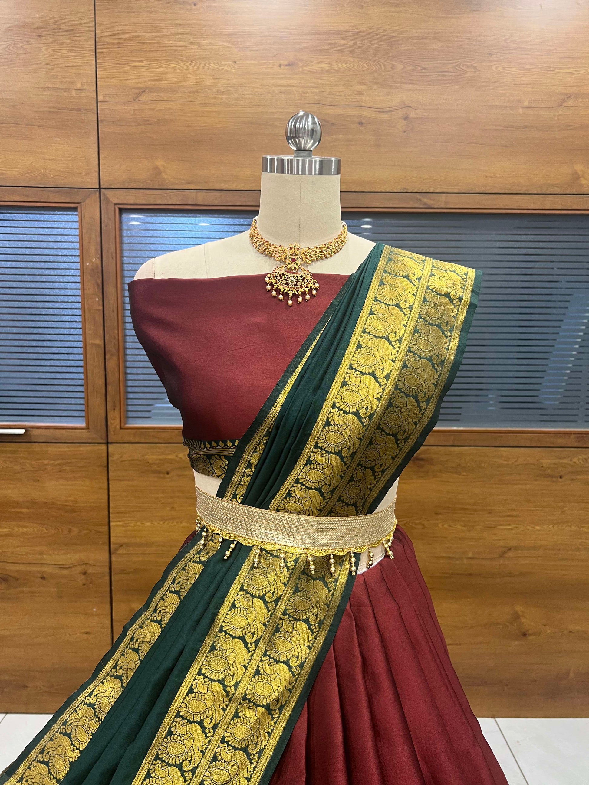 Function Ethnic Style Kanjivaram Silk South Indian Wedding Half Saree  Lehenga VV | eBay