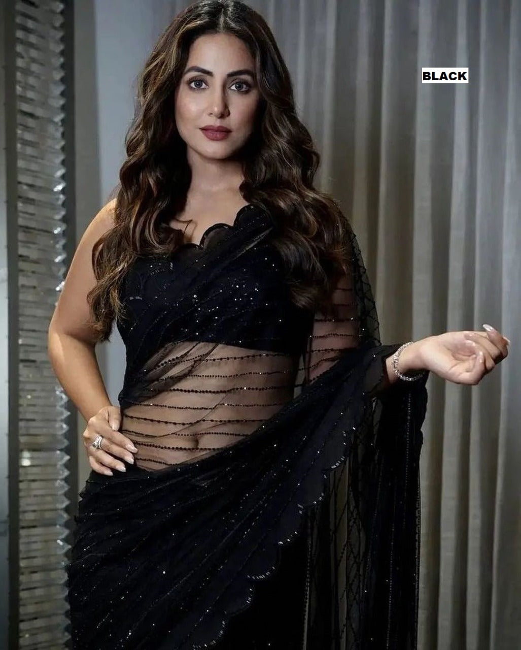 Malavika Mohanan in black see-through transparent saree and oxidised  jewellery, what a delight