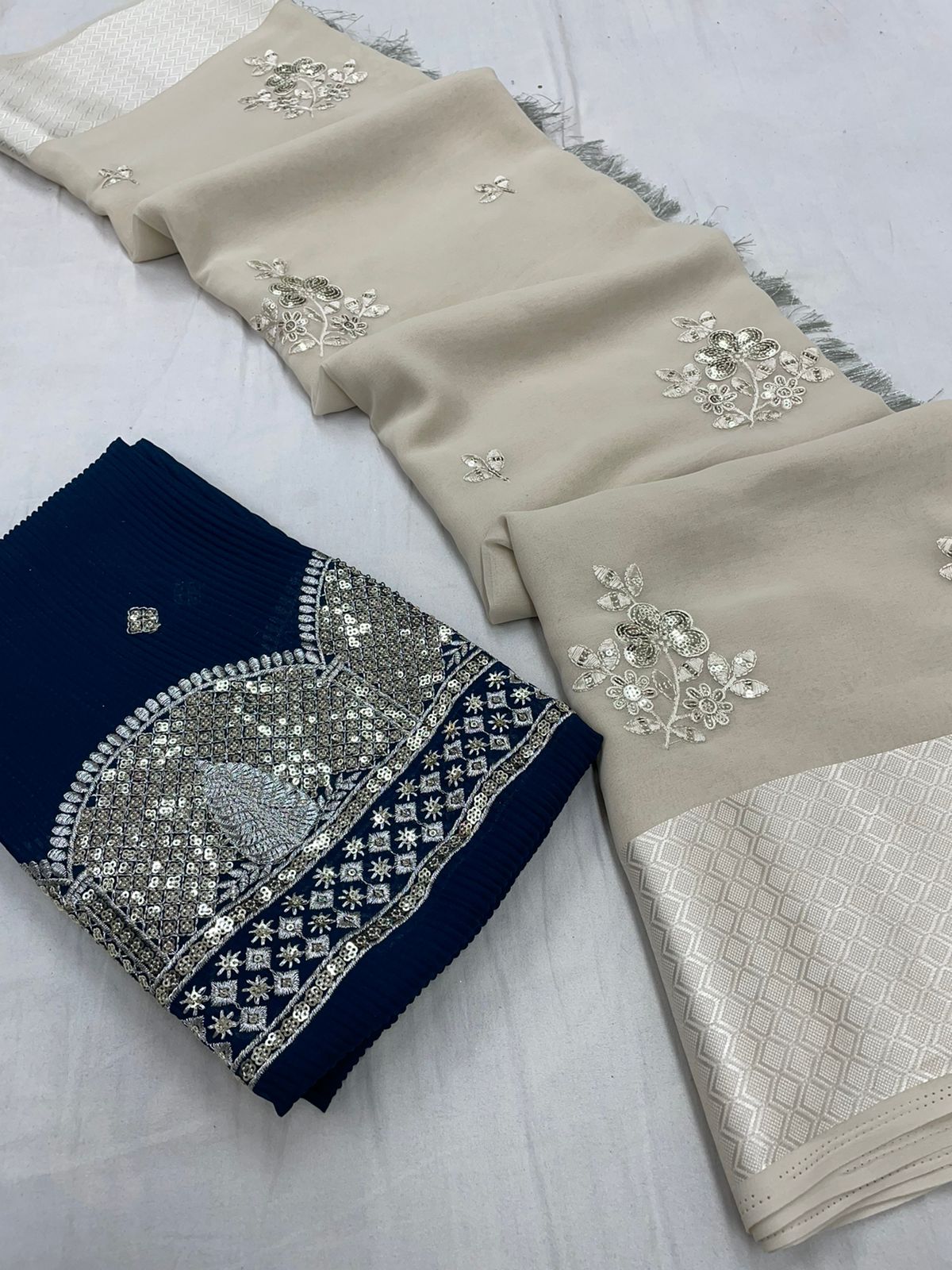 Georgette Sequence Weaving Saree for women