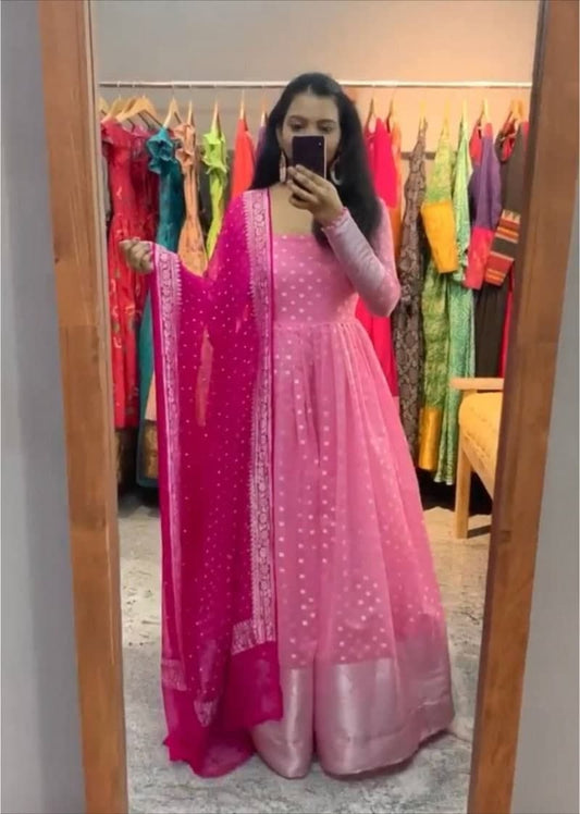 Pink color Long Top Salwar suit for women